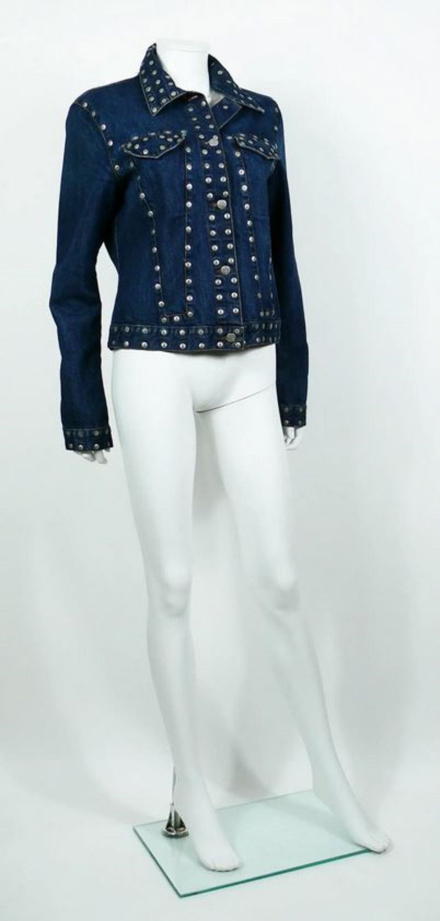 Jean Paul Gaultier Jean Paul Gaultier Jeans Rivet Stud Studded Denim Jacket Size S / US 4 / IT 40 - 3 Thumbnail