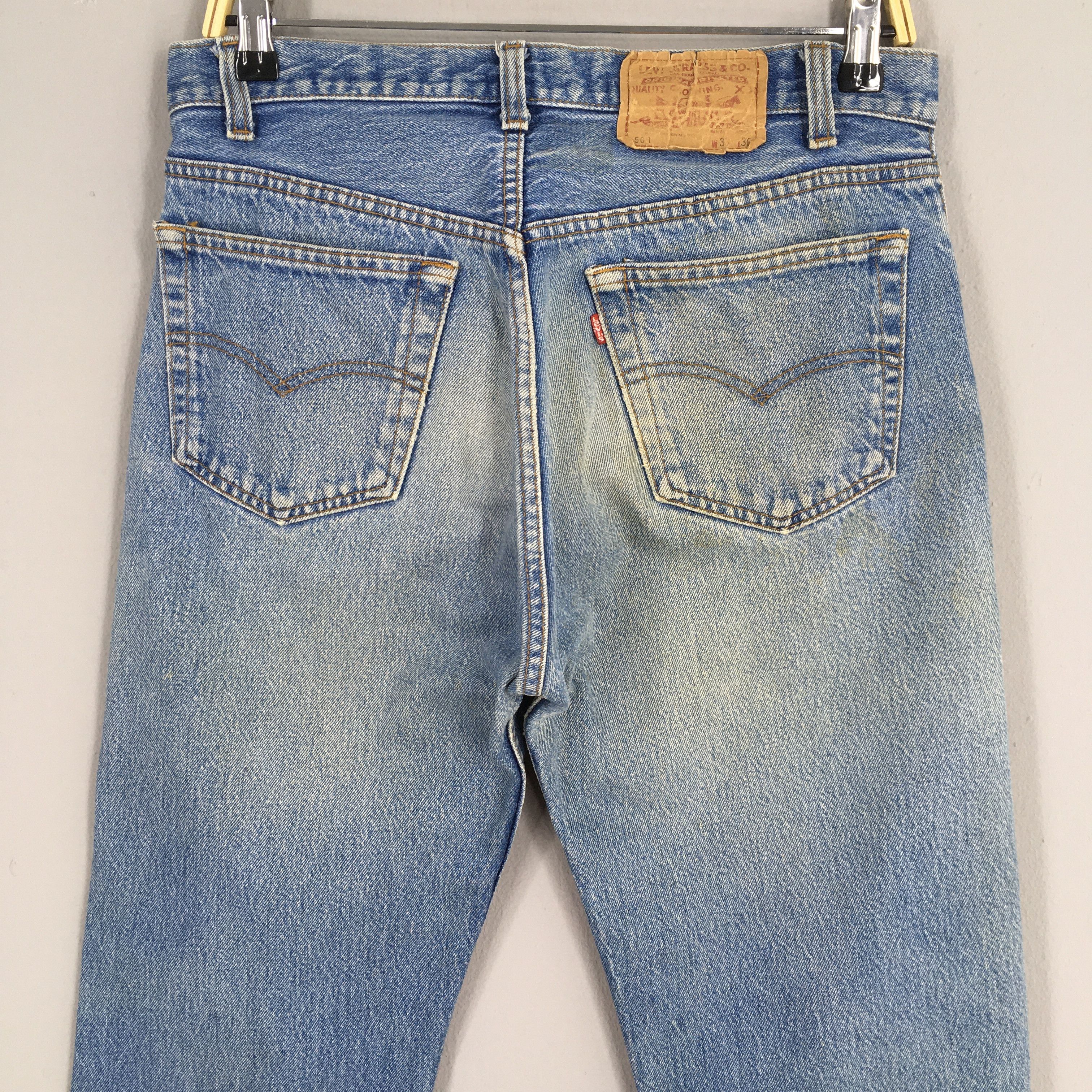 Levi's Size 30x31 90s Levi's 501 Distressed Stone Washed Jeans S235 Size US 30 / EU 46 - 9 Thumbnail