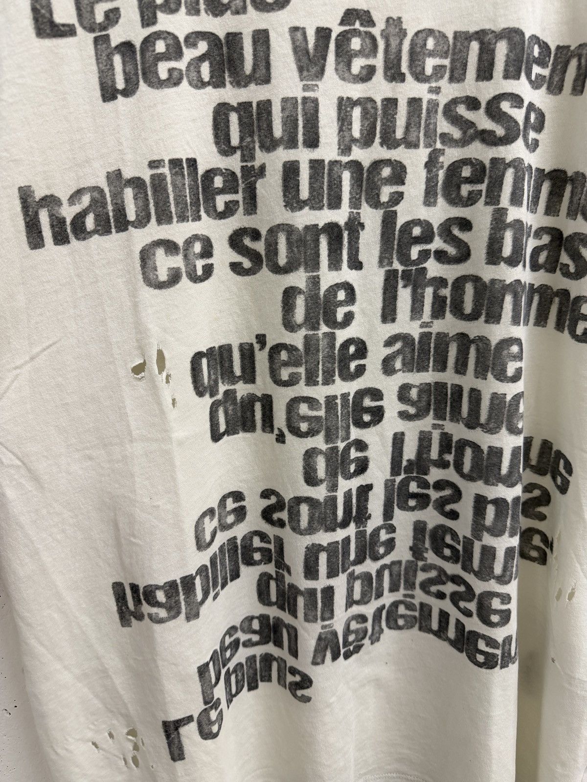 Saint Laurent Paris Saint Laurent Paris Poem Distressed T-Shirt Size US S / EU 44-46 / 1 - 4 Thumbnail