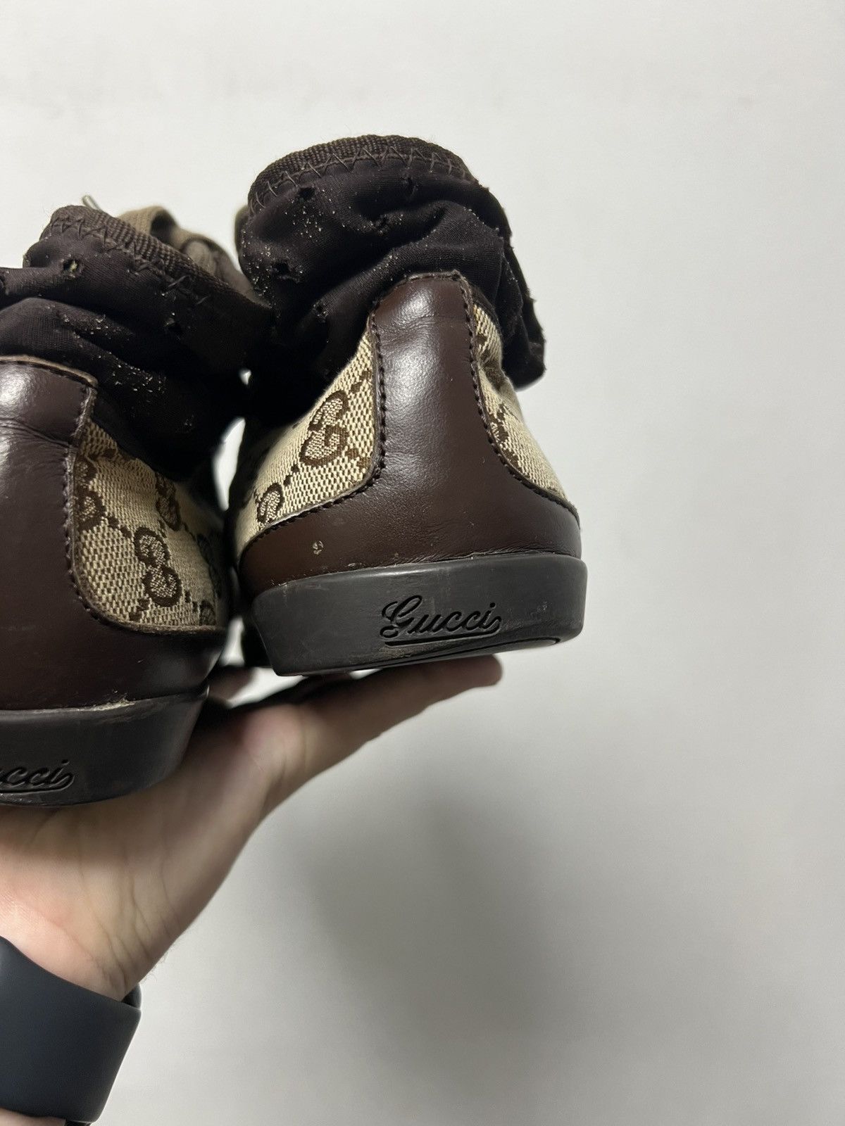 Gucci Vintage Y2K Gucci high top canvas monogram sneakers US 8 Size US 8 / EU 41 - 6 Thumbnail