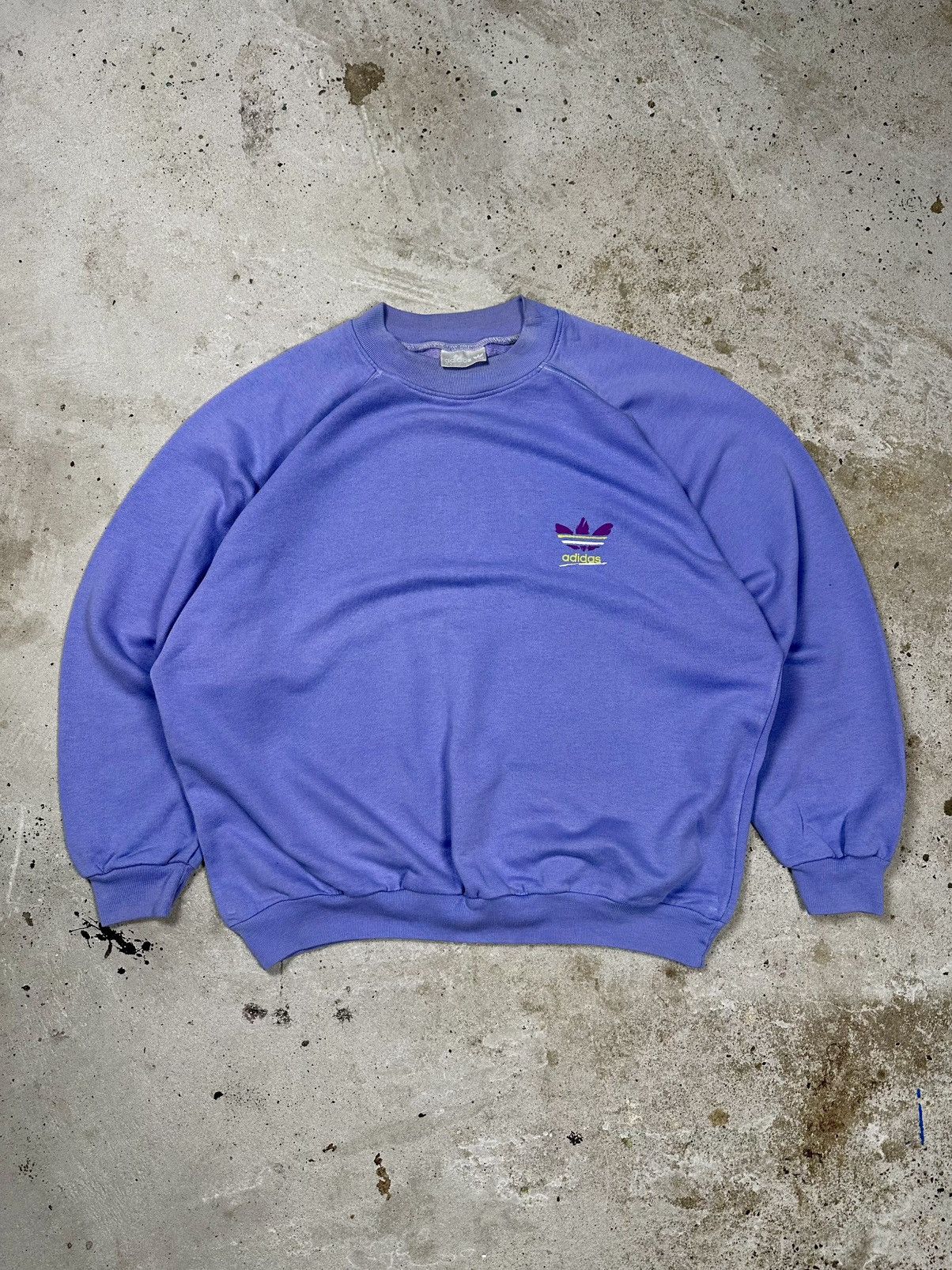 Adidas × Vintage Vintage 90s Adidas Boxy Fit Purple Faded Crewneck Sweatshirt Size US L / EU 52-54 / 3 - 1 Thumbnail