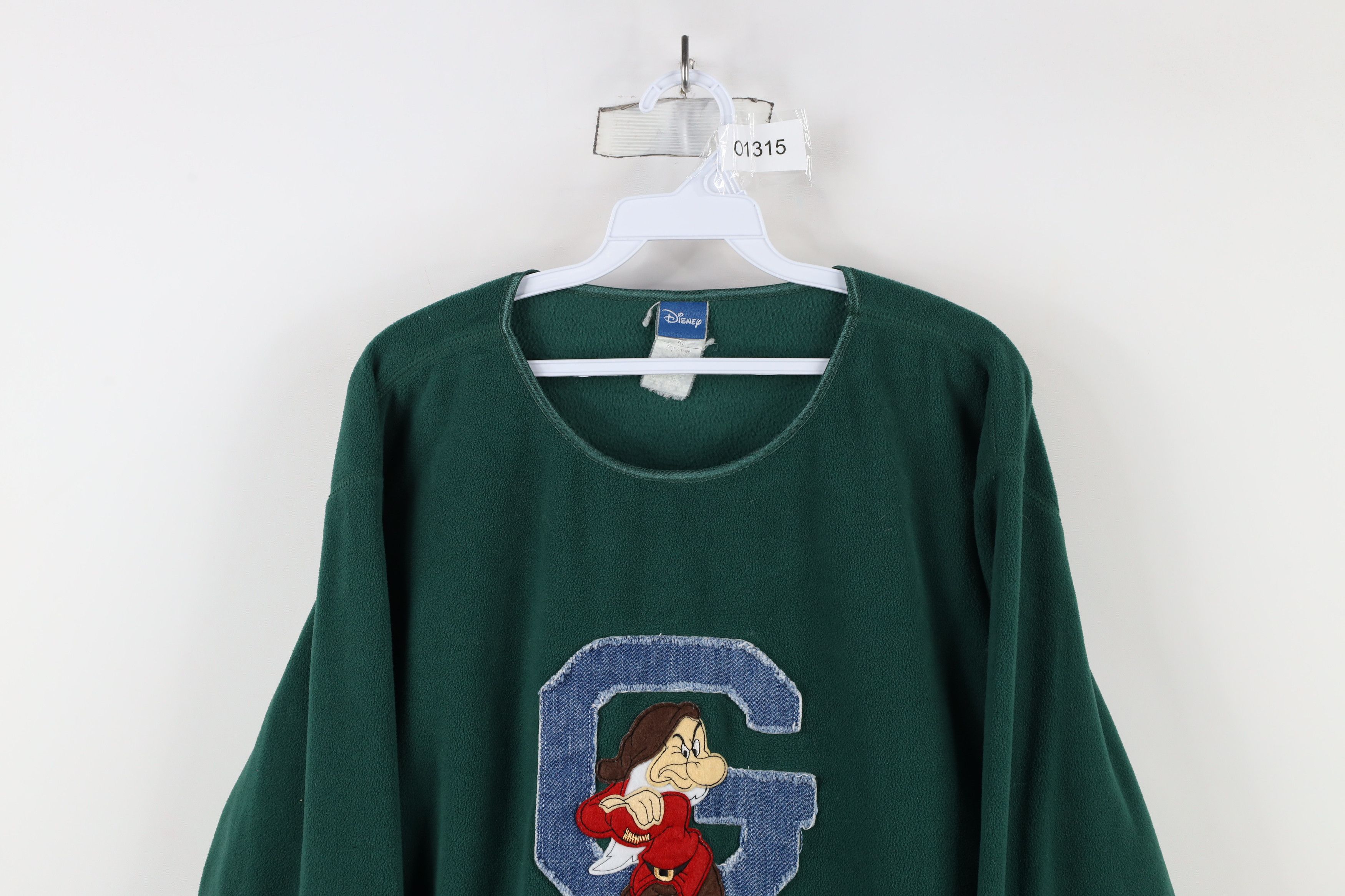 Disney × Vintage Vintage Disney Grumpy Dwarf Fleece Crewneck Sweater Green Size XL / US 12-14 / IT 48-50 - 2 Thumbnail