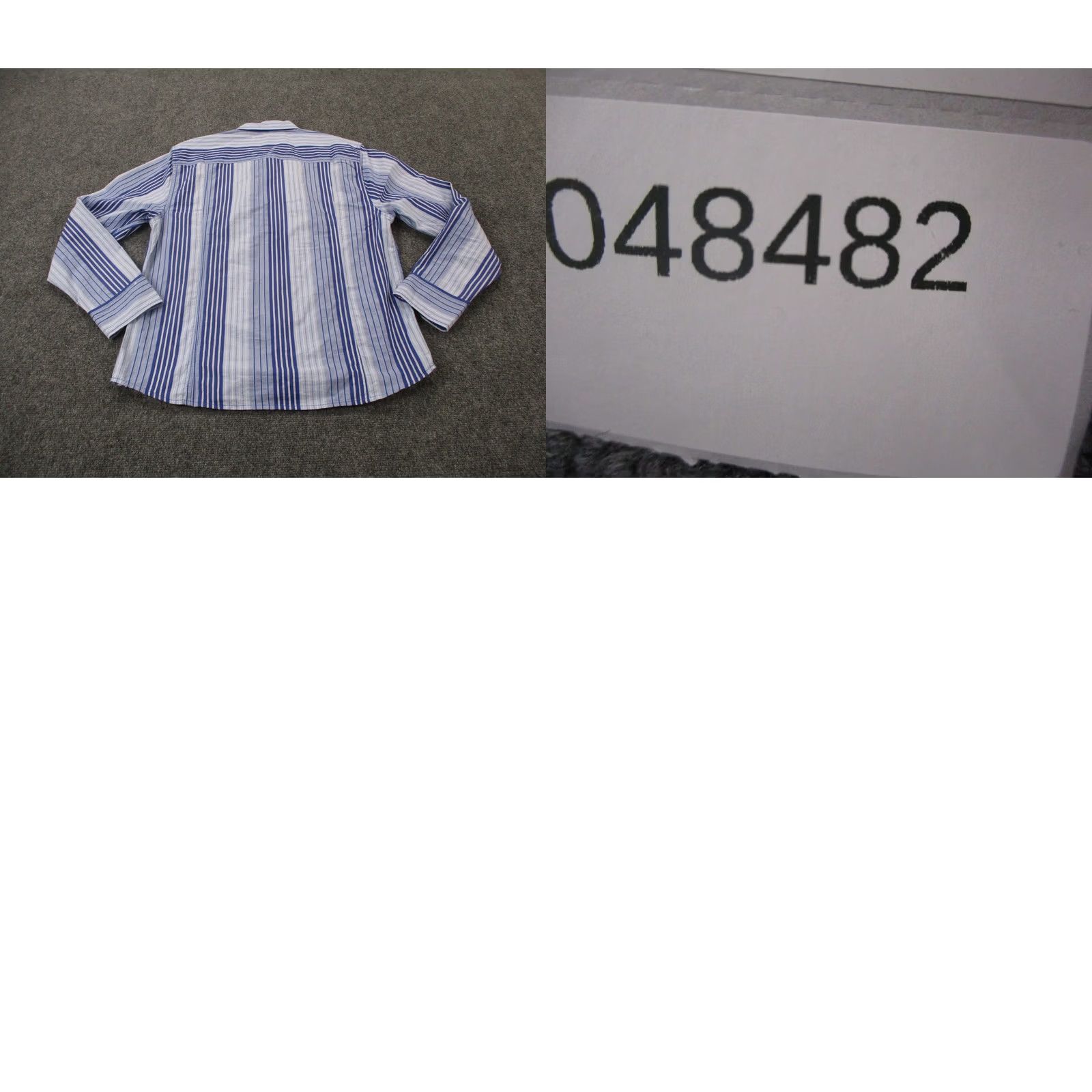 Corridor Corridor Shirt Mens S Blue Striped Button-Down Collared Knit Lightweight Casual Business Modern Preppy Size 36R - 8 Thumbnail