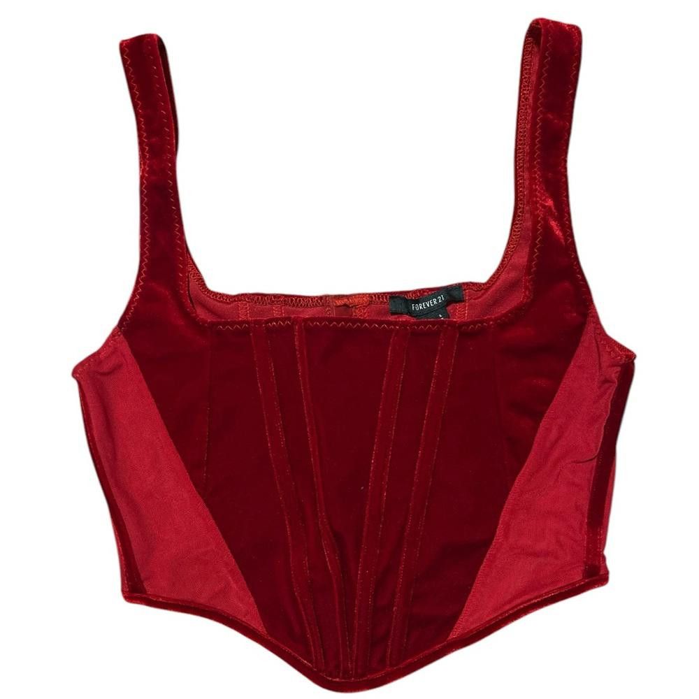 Forever 21 Red Satin and Lace Corset Tops Bundle Size M / US 6-8 / IT 42-44 - 2 Thumbnail