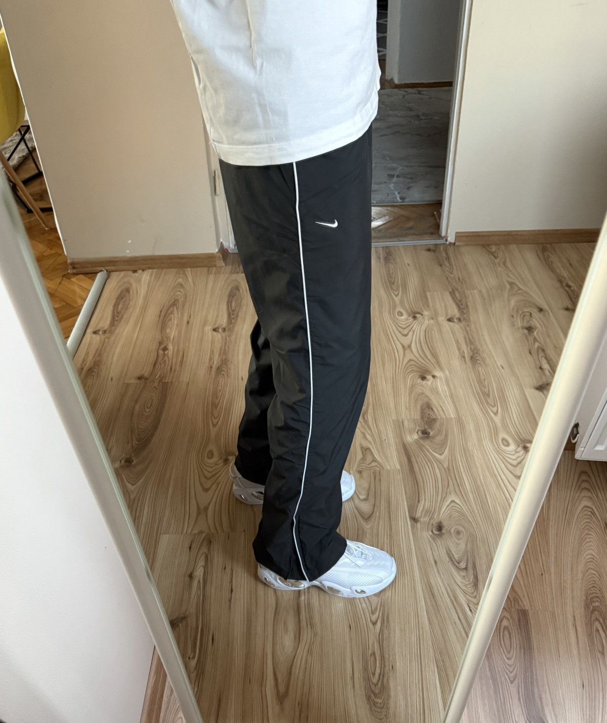 Nike × Vintage Vintage 00’s Y2K Nike Swoosh Parachute Loose Fit Sweatpants Size 28" / US 6 / IT 42 - 1 Thumbnail