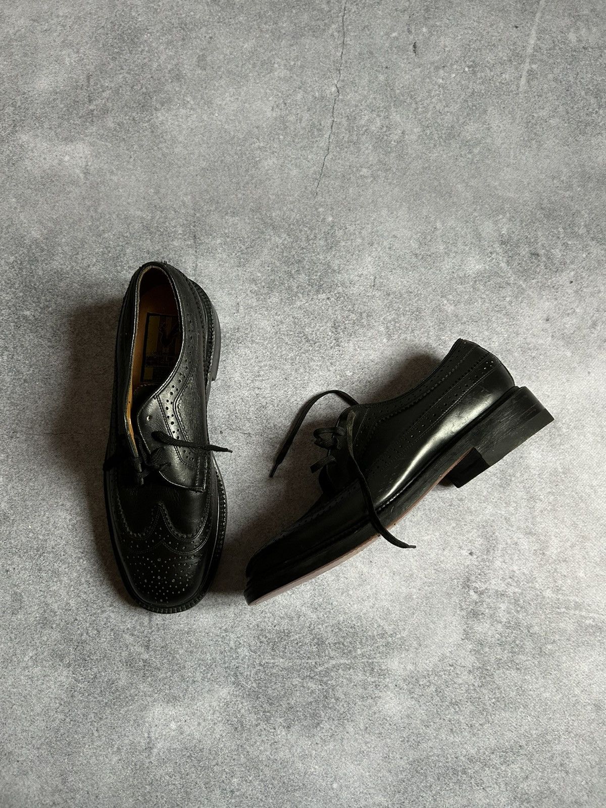 image of Vintage Chelton Leather Dress Oxford Shoes Made In Mexico in Black, Men's (Size 10.5)