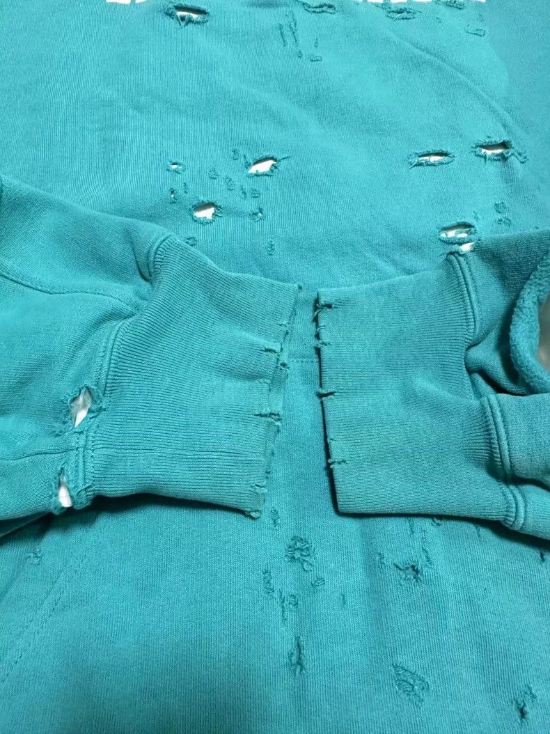 Balenciaga Balenciaga Lake blue destroys double sweater hoodie Size US XS / EU 42 / 0 - 5 Thumbnail