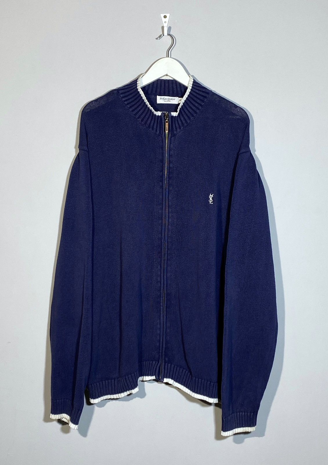 Yves Saint Laurent Vintage YSL Yves Saint Laurent Knit Full Zip Sweater Retro Size US XXL / EU 58 / 5 - 1 Thumbnail