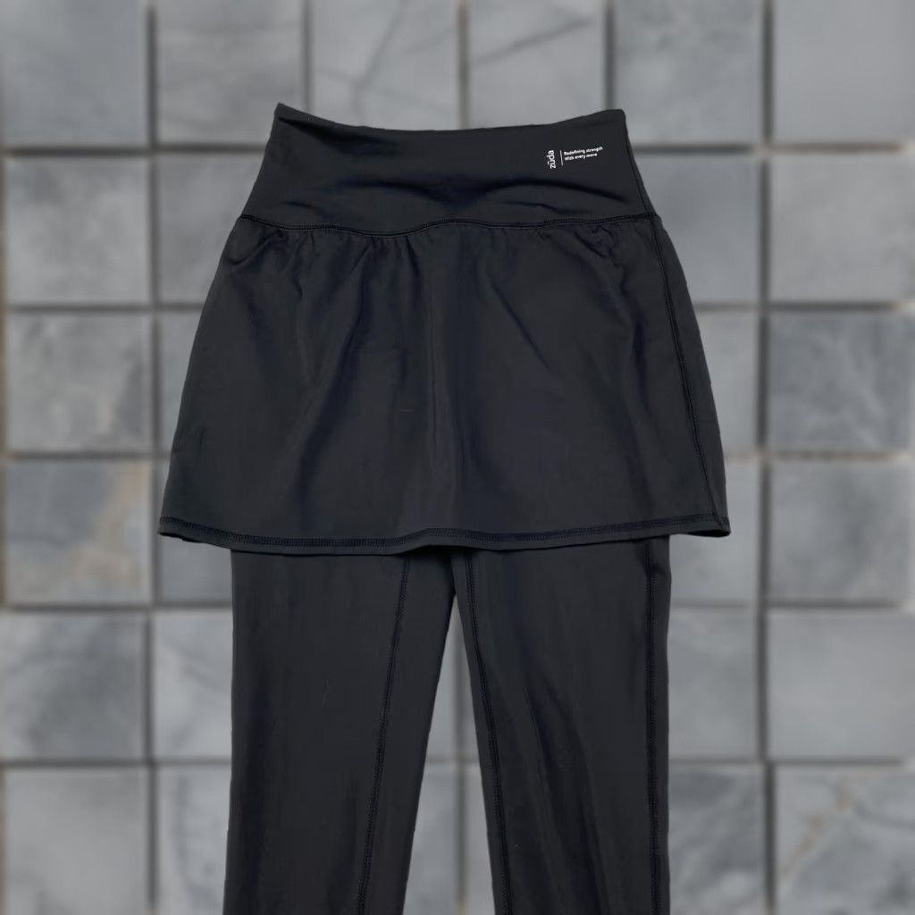 Vintage Zuda Leggings Womens Cropped Skirted 2XS Black Stretch Pockets Breathable Activewear Tennis Running Walking Dance Athleisure Modern Size 24" / US 00 / IT 34 - 1 Thumbnail