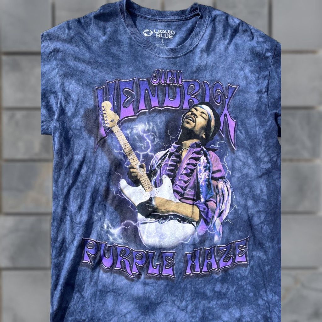 Liquid Blue VINTAGE Men’s Liquid Blue T-Shirt Blue Jimi Hendrix L 60s Psych Rock Guitar Legend Blues Tie Dyed Size US L / EU 52-54 / 3 - 1 Thumbnail