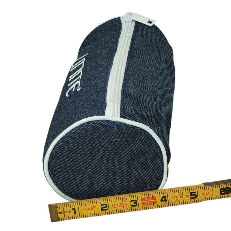 Other Unite Denim Barrel Cosmetic Bag Blue Zip Travel Case 8 Inch Size ONE SIZE - 1 Thumbnail