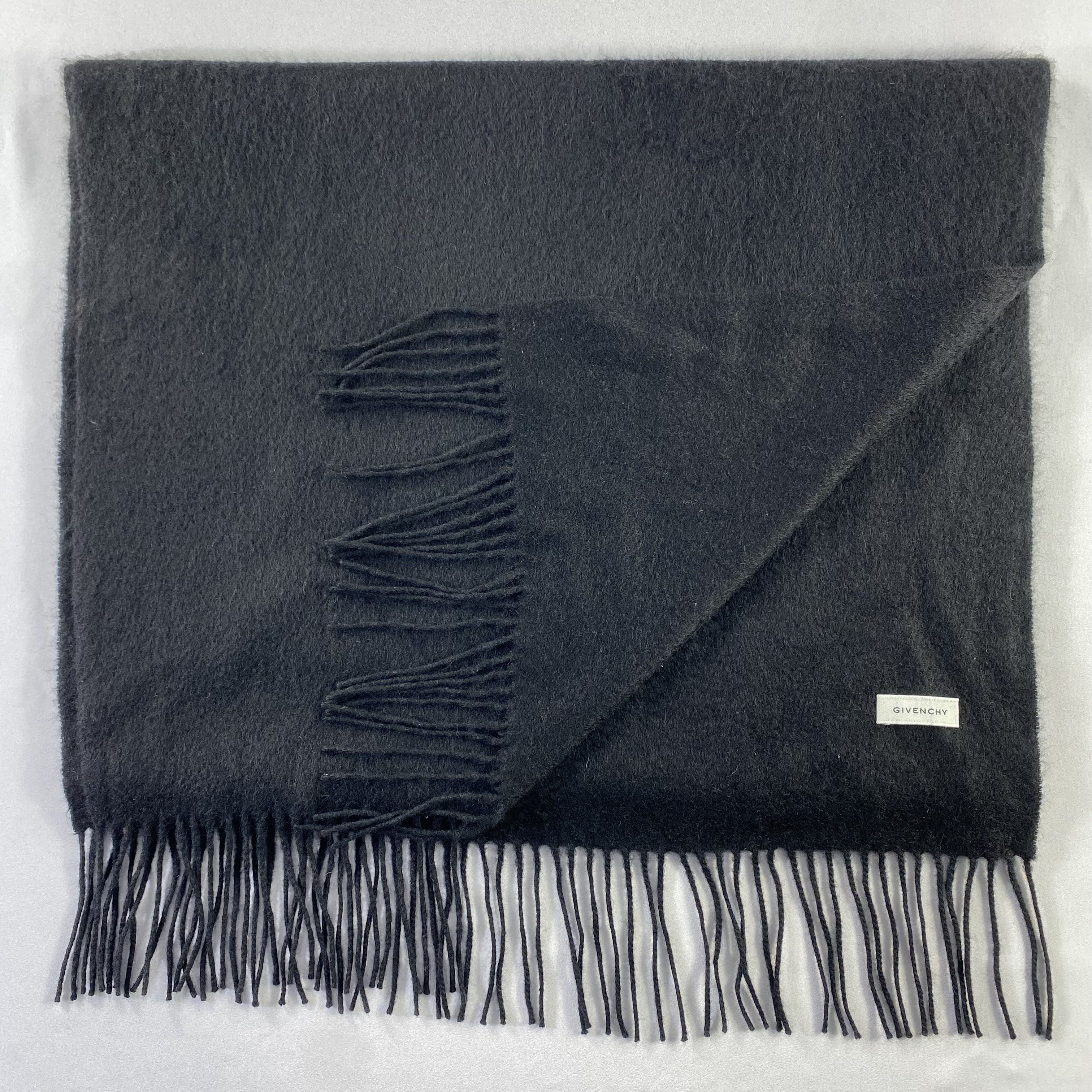 Givenchy × Vintage Black Givenchy Scarf Neck Wrap Cashmere Muffler Size ONE SIZE - 4 Thumbnail