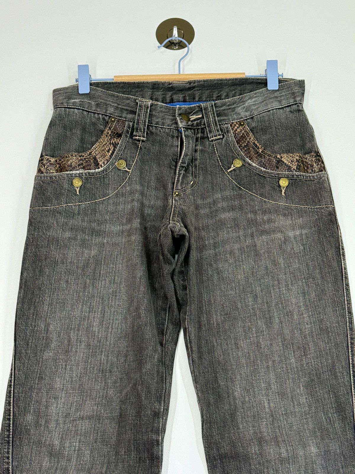 Hysteric Glamour × If Six Was Nine × Vintage TWISTED CUT TAKAIQ.COM SNAKE SKIN DENIM Size US 30 / EU 46 - 3 Thumbnail