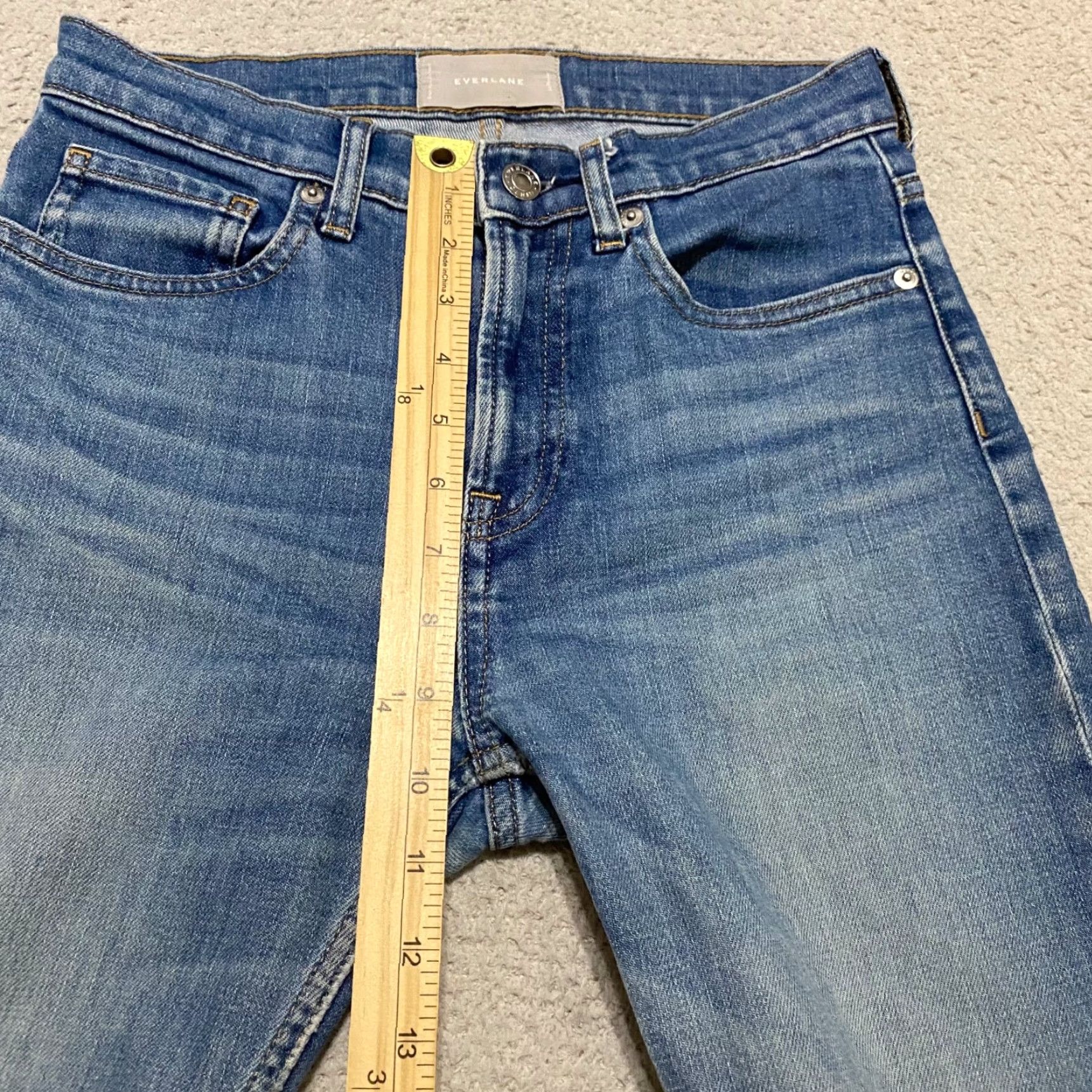 Everlane Everlane Jeans Blue Denim Medium Wash Skinny High Rise Womens 26 Distressed Modern Slim Pockets 5-Pocket Design Cotton Spandex Size 26 Regular Size 26" / US 2 / IT 38 - 7 Thumbnail