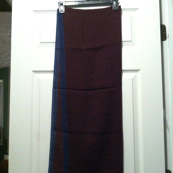 Daniel Cremieux DANIEL CREMIEUX MEN'S NEW BURGUNDY 100%WOOL SCARF 26"X81" Size ONE SIZE - 1 Thumbnail