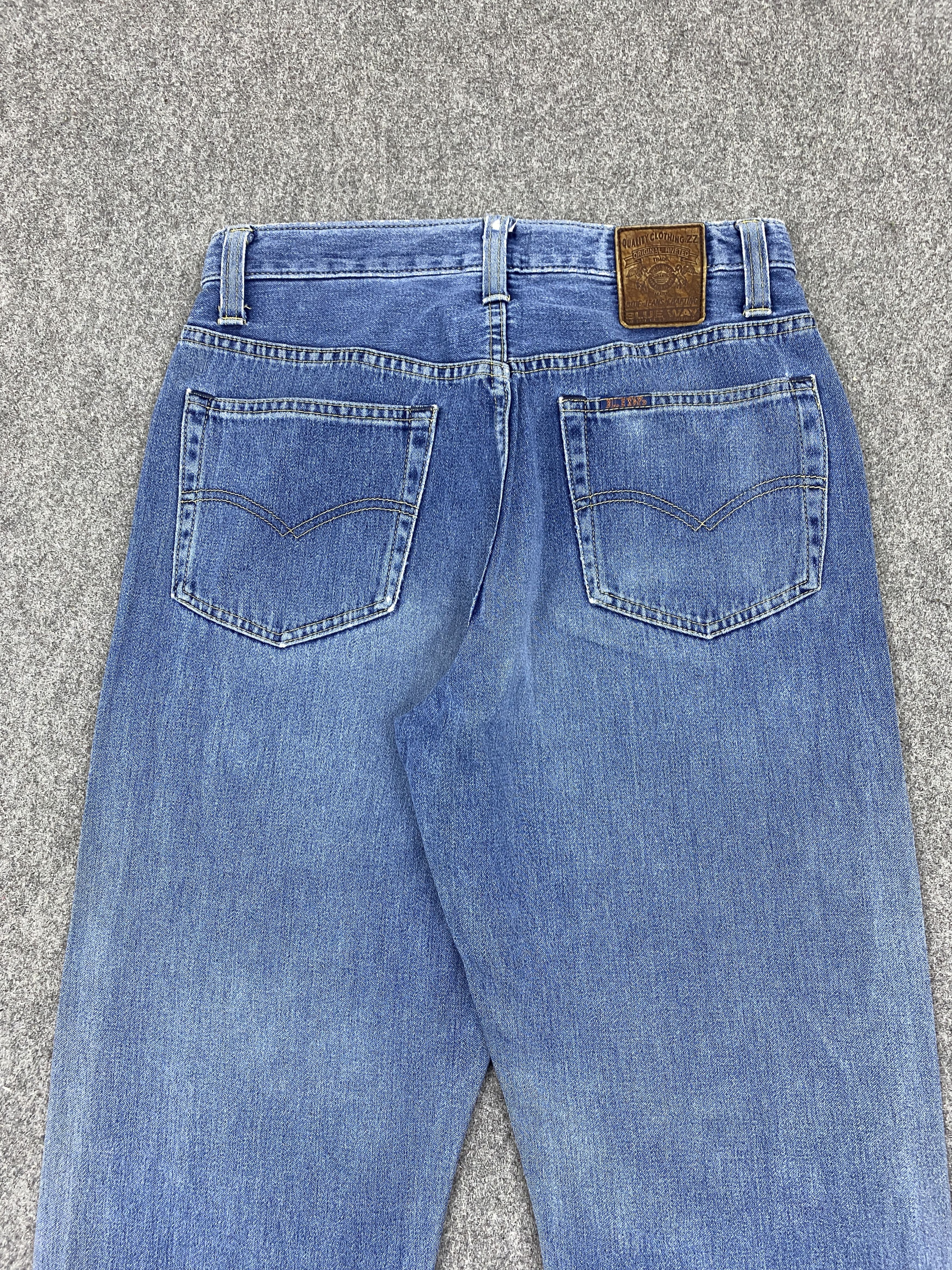 Japanese Brand Vintage Blueway Distressed Faded Blue Jeans DP2746 Size US 28 / EU 44 - 4 Thumbnail