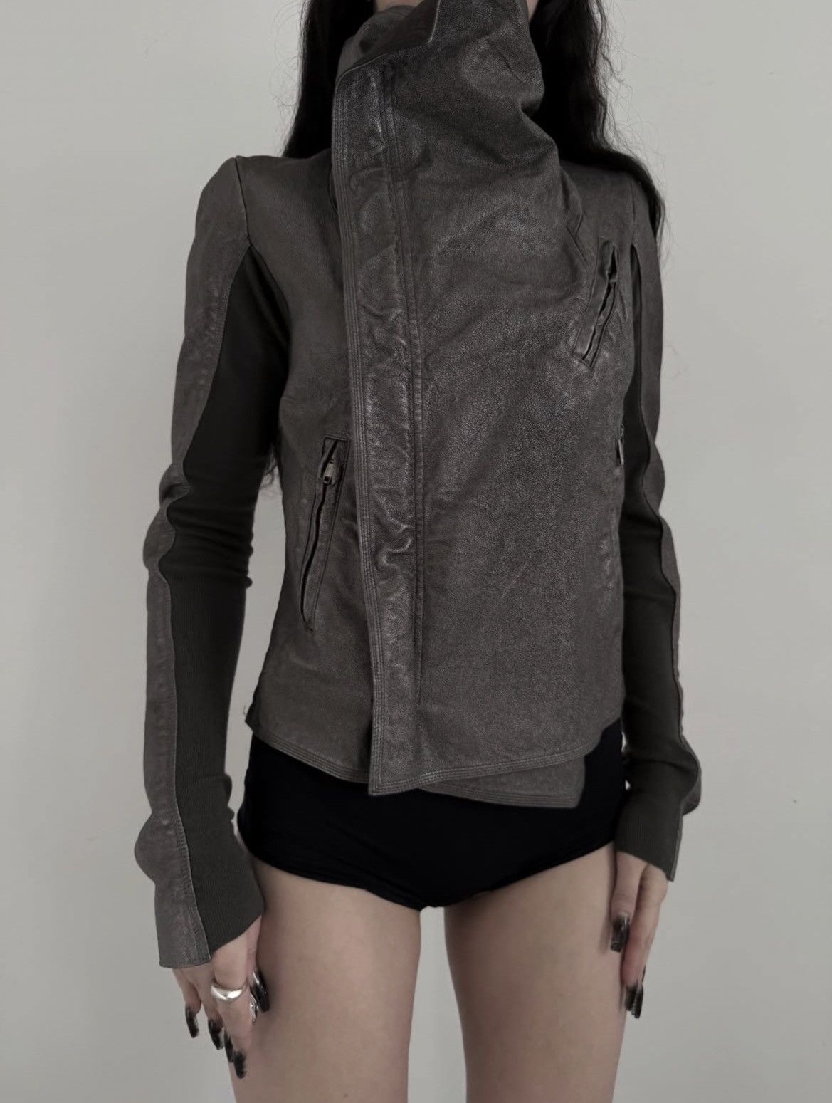 Japanese Brand 2000s BCBGMaxazria Asymmetrical Jacket Rick Owens style Size US M / EU 48-50 / 2 - 6 Thumbnail