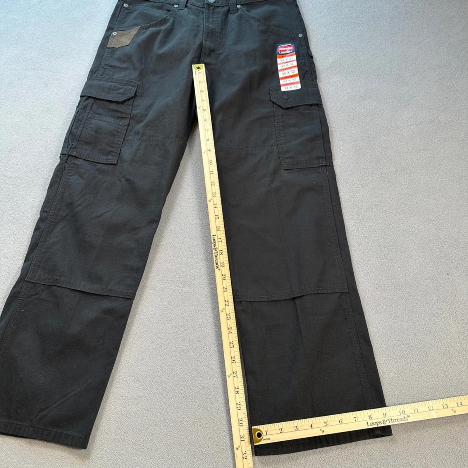 Wrangler Wrangler Workwear Cargo Pants Mens 34x32 Black Ranger Size US 34 / EU 50 - 4 Thumbnail