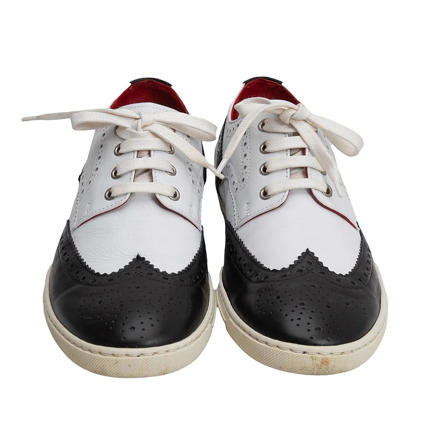 Junya Watanabe Wingtip Leather Shoes in Black and White, Size 26 Size US 8 / EU 41 - 2 Thumbnail