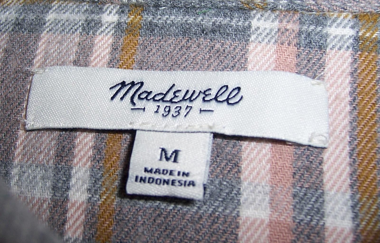 Madewell Madewell Ex-Boyfriend Flannel Button Down Shirt Pink/Grey M Size M / US 6-8 / IT 42-44 - 6 Thumbnail