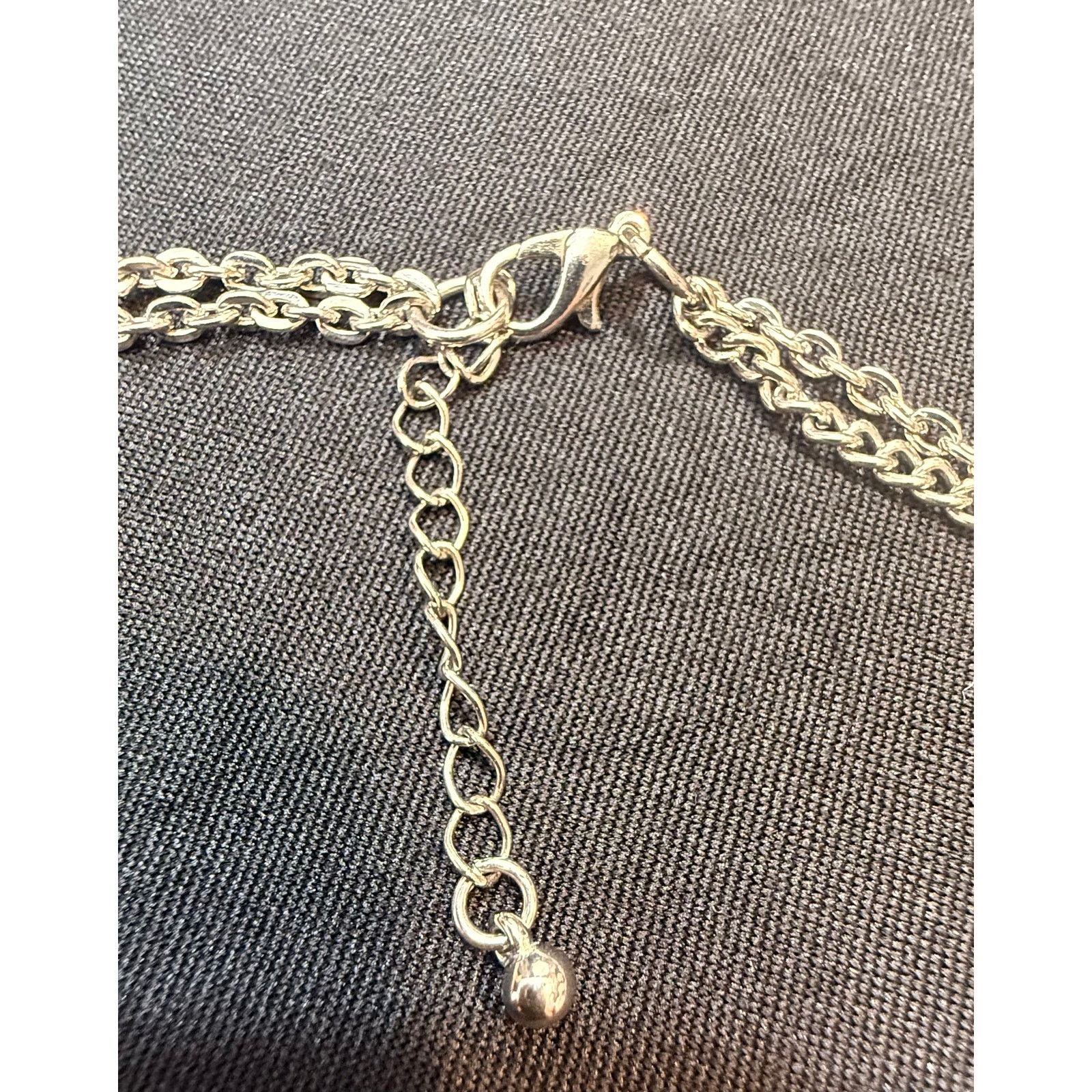 Other Vintage Silver Tone Necklace Faceted Faux Crystal 28” Size ONE SIZE - 4 Thumbnail