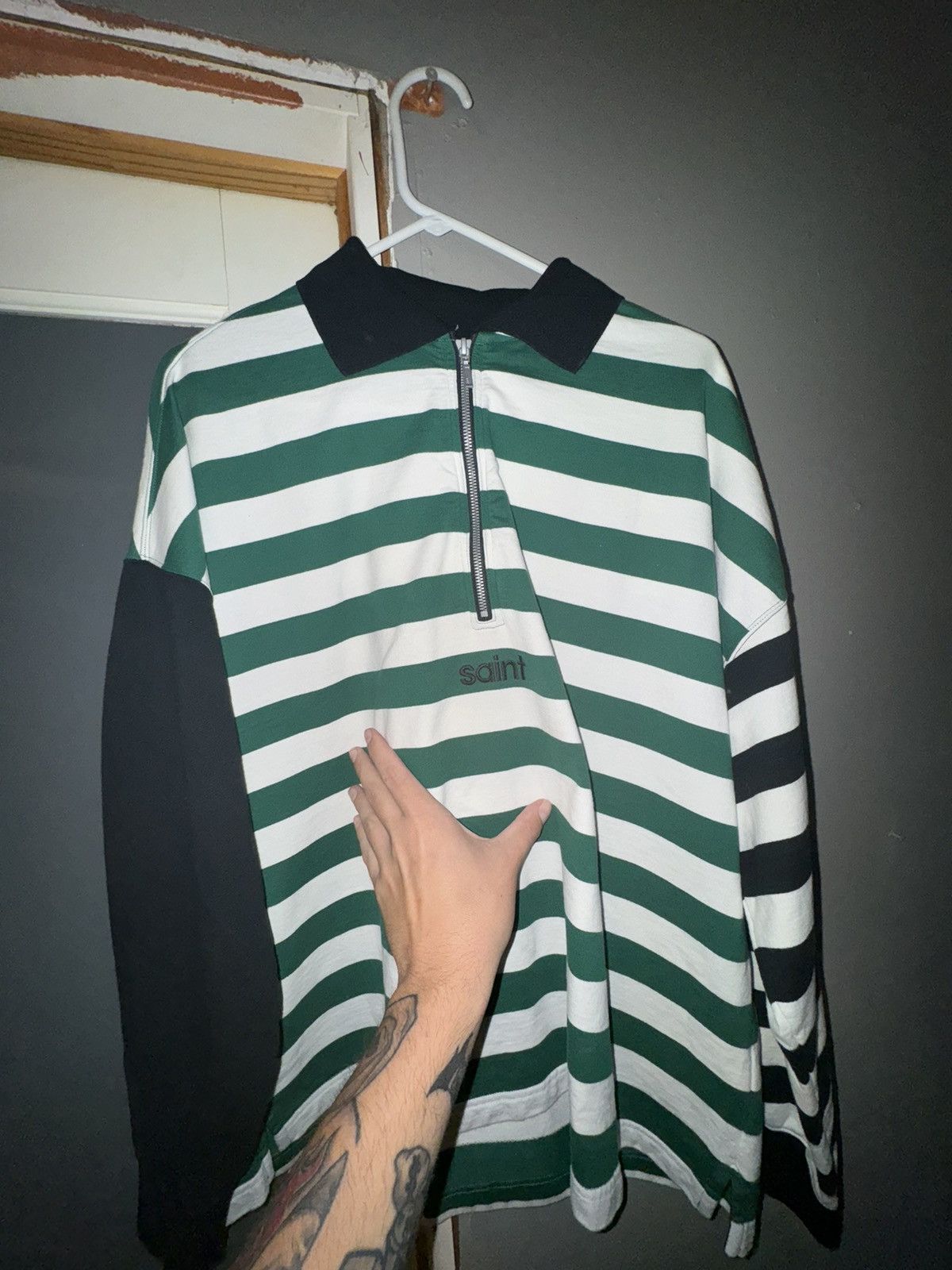 image of Saint Michael Saint Mxxxx Sports Academy Long Sleeve Rugby in Green, Men's (Size Large)
