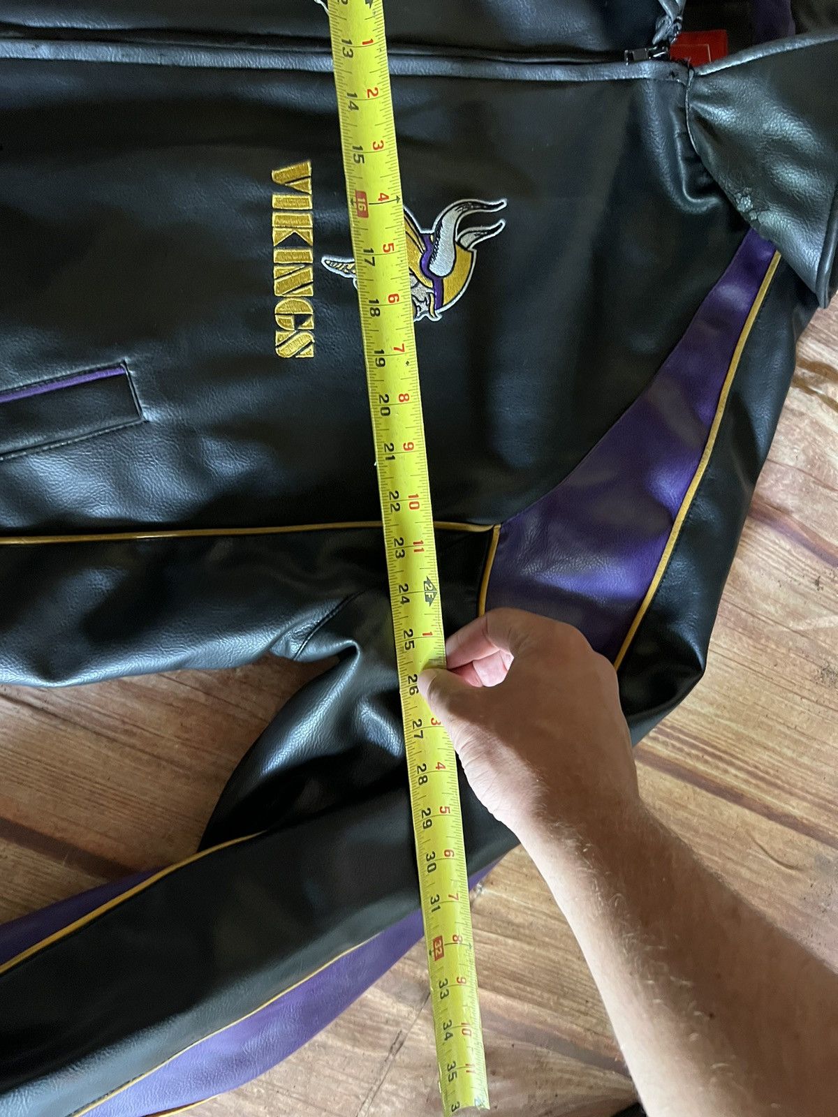 NFL × Vintage Vintage Minnesota Vikings Leather Jacket Size US XL / EU 56 / 4 - 9 Thumbnail