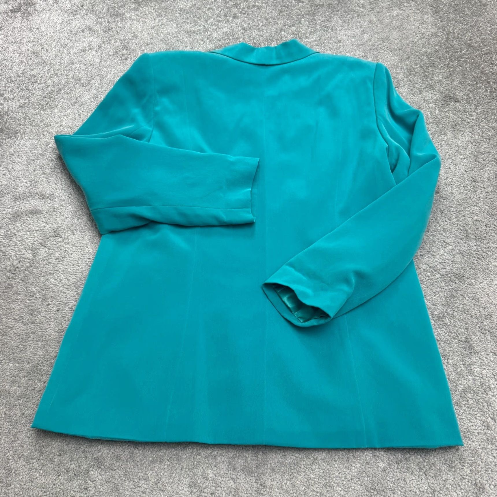 Vintage VINTAGE Travis Ayers 2-Piece Suit Set Jacket & Pencil Skirt Teal 14 Women’s 90s Classic Size 36" / US 14 / IT 50 - 3 Thumbnail