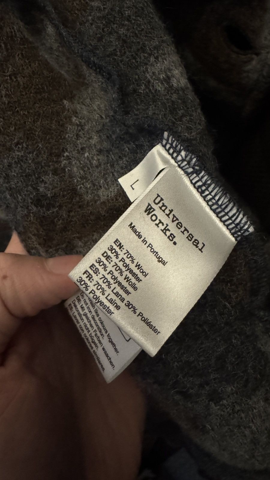 Universal Works Universal Works Lumber Jacker in Grey Wool Fleece, size L Size US L / EU 52-54 / 3 - 7 Thumbnail
