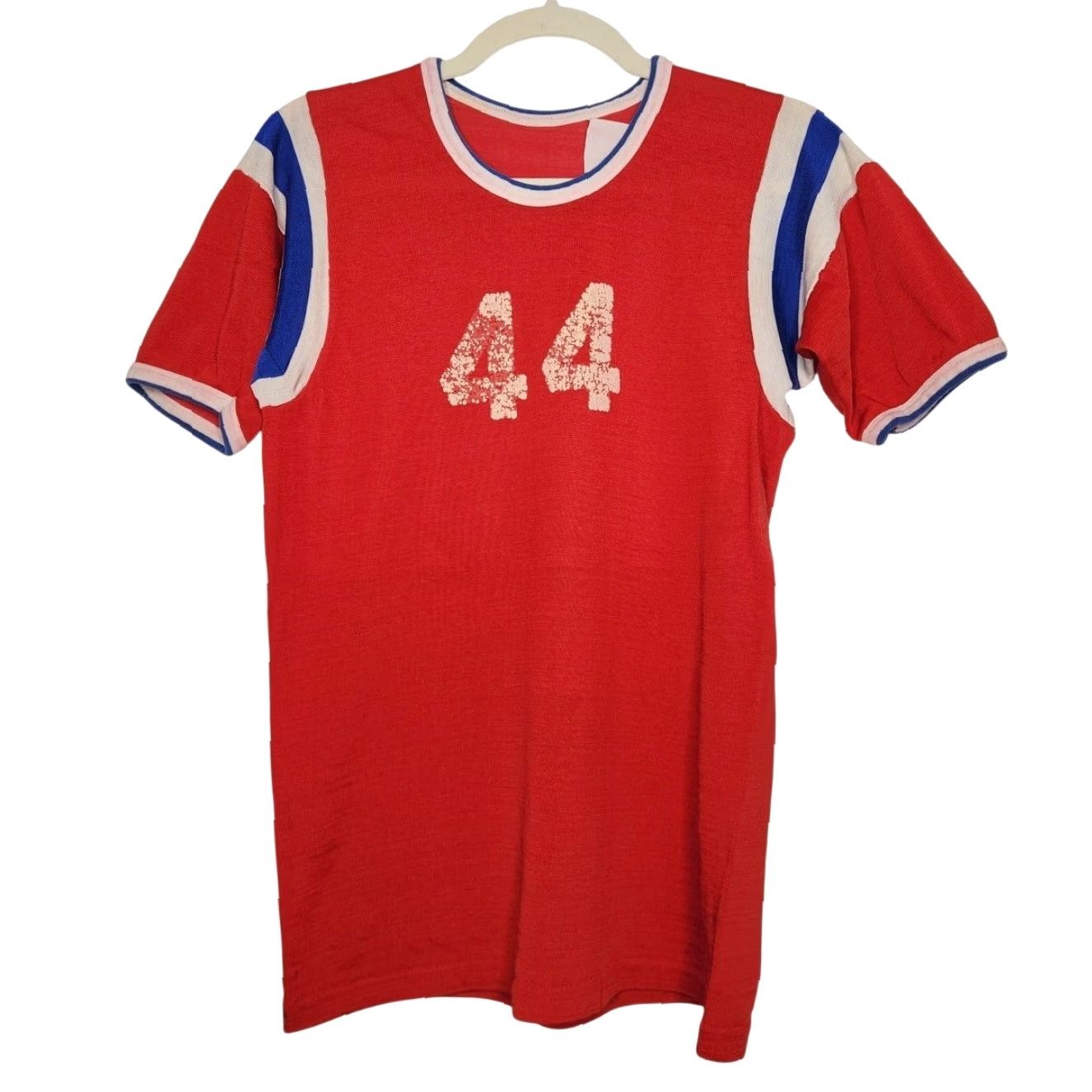 Vintage VINTAGE Rawlings Red Shirt Top Shirt Unisex Adults S Red 50s 60s Rare Numbers Stripe Sports Size US S / EU 44-46 / 1 - 2 Thumbnail