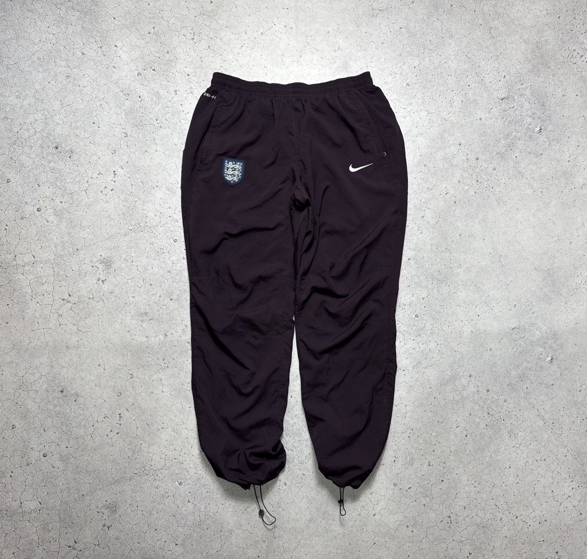 Nike England Team Nylon Track Pants Baggy Drill Football Y2K