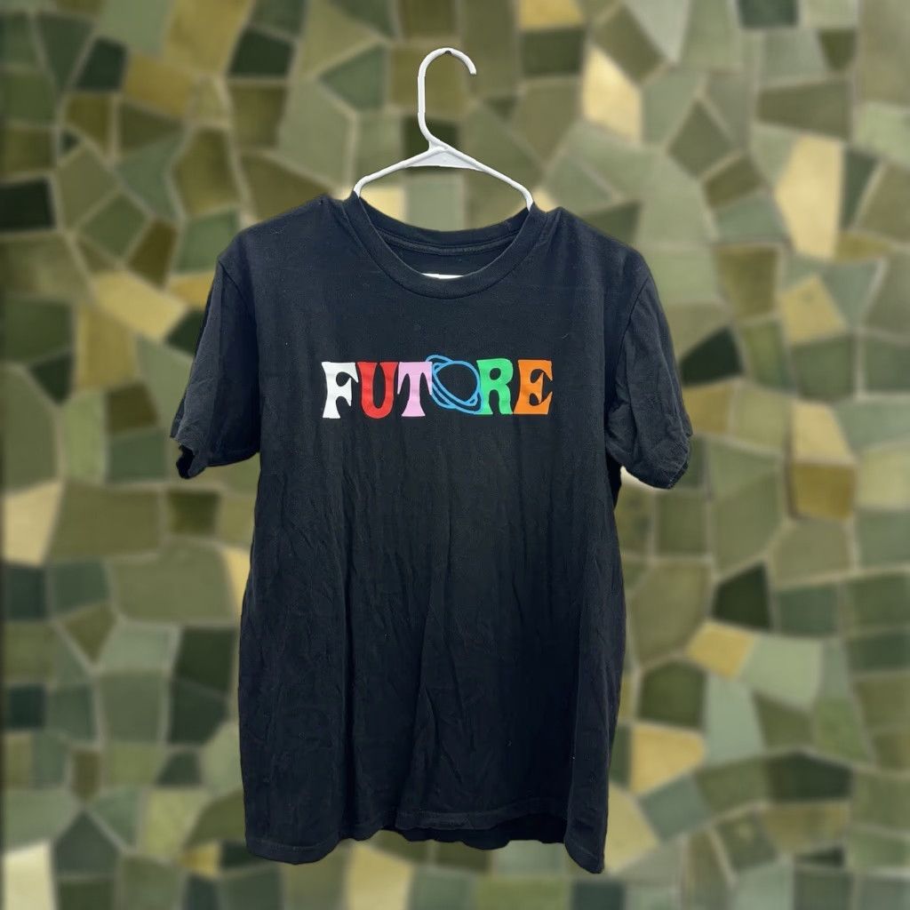 Vintage Future Palms Mens T-Shirt Black Short Sleeve Logo 90s Graphic Size M Size US M / EU 48-50 / 2 - 1 Thumbnail