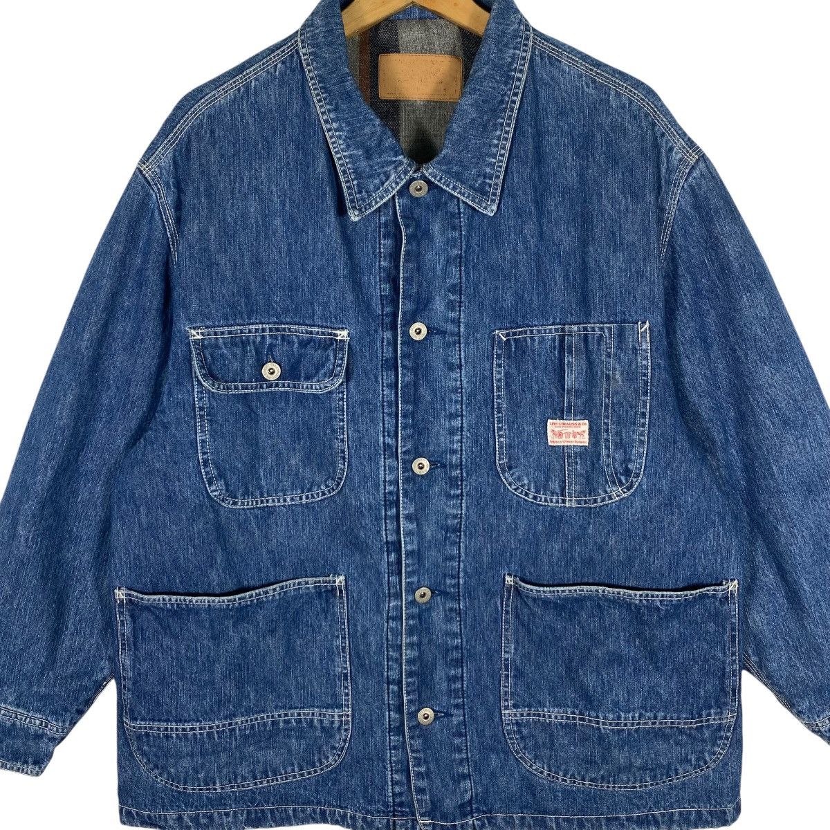 Levi's × Levi's Vintage Clothing × Vintage Vintage Levis Blanket Lining Denim Chore Jacket M Size Size US M / EU 48-50 / 2 - 4 Thumbnail