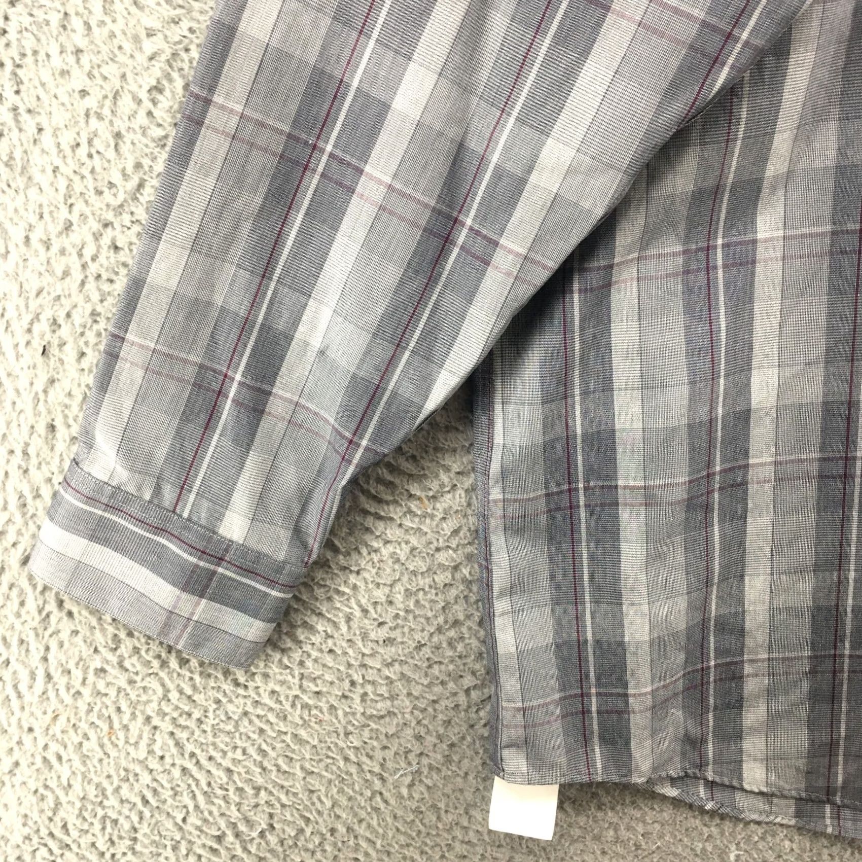 Calvin Klein Calvin Klein Button-Up Dress Shirt Mens 17 Multicolor Plaid Collared Long Sleeve Shirt Size 46R - 5 Thumbnail