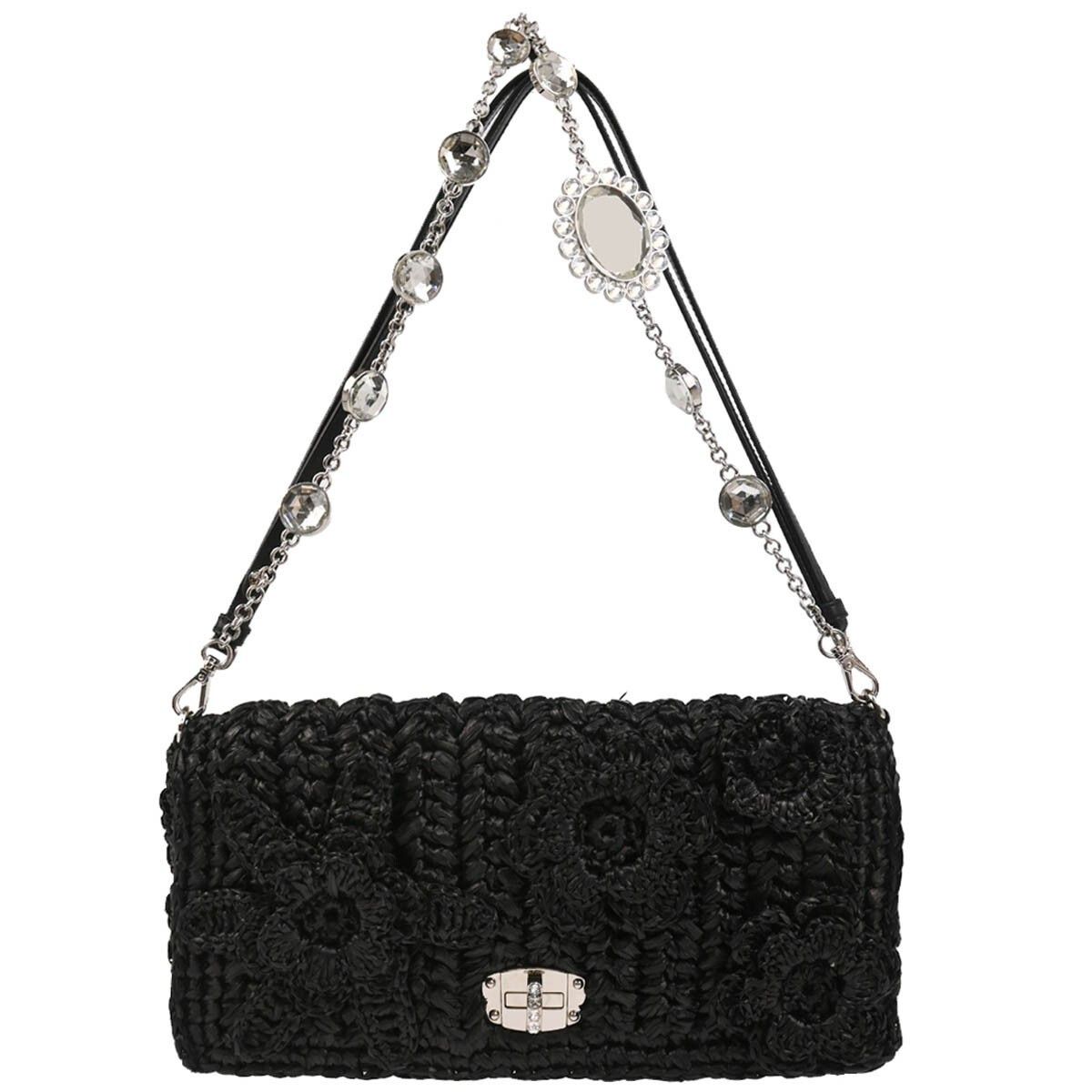Miu Miu Miu Miu Crystal Clutch Crochet Raffia Size ONE SIZE - 1 Thumbnail