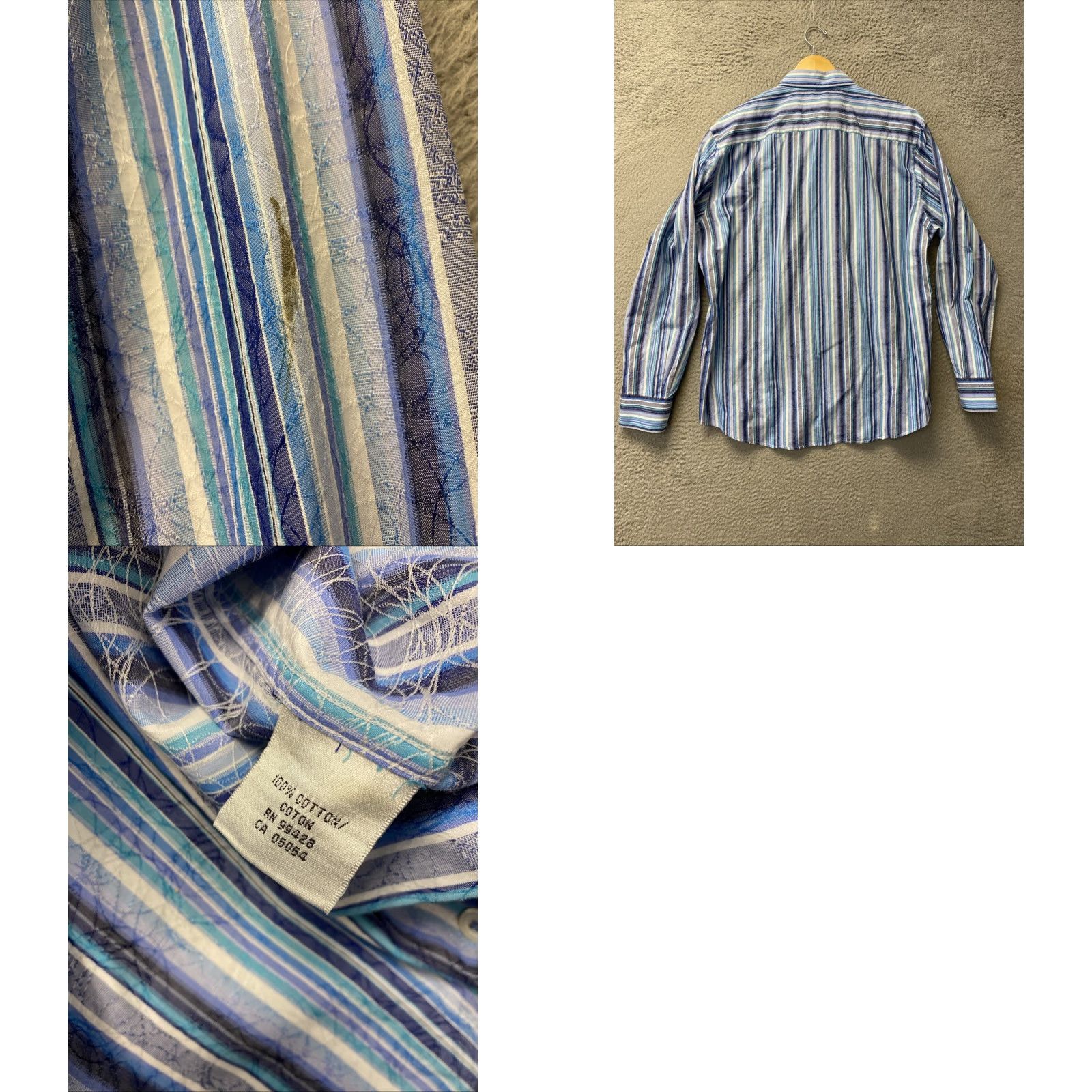 BUGATCHI BUGATCHI Mens Large Long Sleeve Button-Up Shirt Multicolor Cotton Unique Size US L / EU 52-54 / 3 - 8 Thumbnail