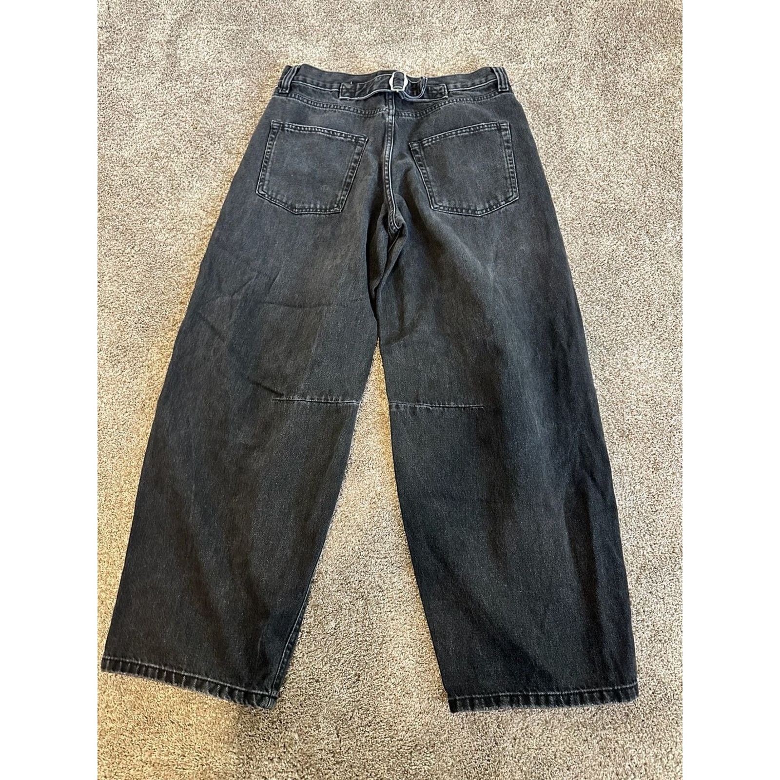 Bdg BDG Urban Outfitters Baggy Wide Barrel Leg Jeans Black 31W Size 31" - 10 Thumbnail