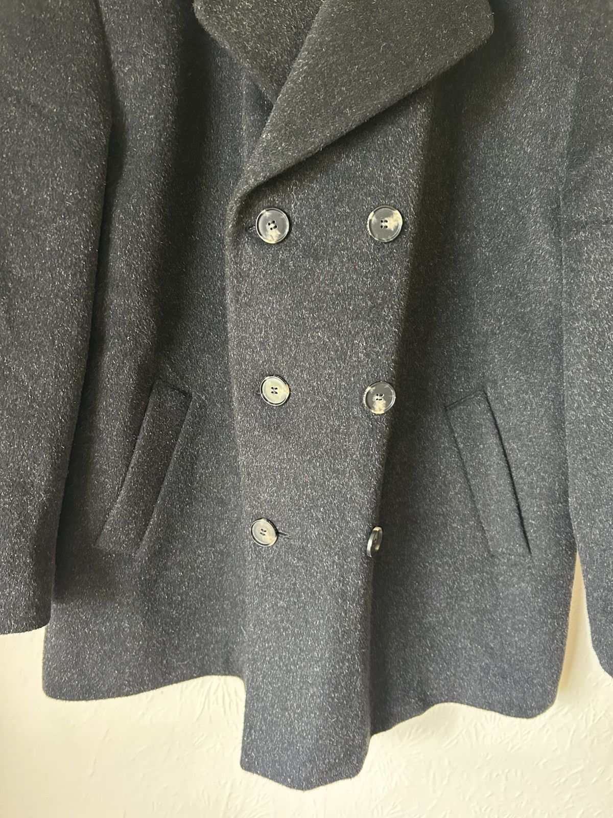 Crombie Crombie men's double-breasted wool-blend pea coat Size US XL / EU 56 / 4 - 4 Thumbnail