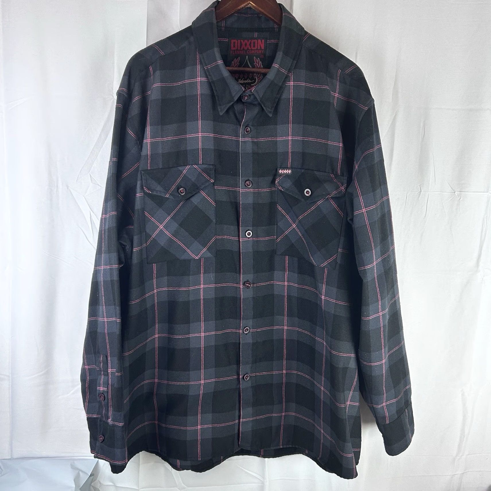 Vintage Dixxon Flannel Shirt The Klock Werks Mens 3X Gray Plaid Button Down Shirt Size US XXL / EU 58 / 5 - 2 Thumbnail