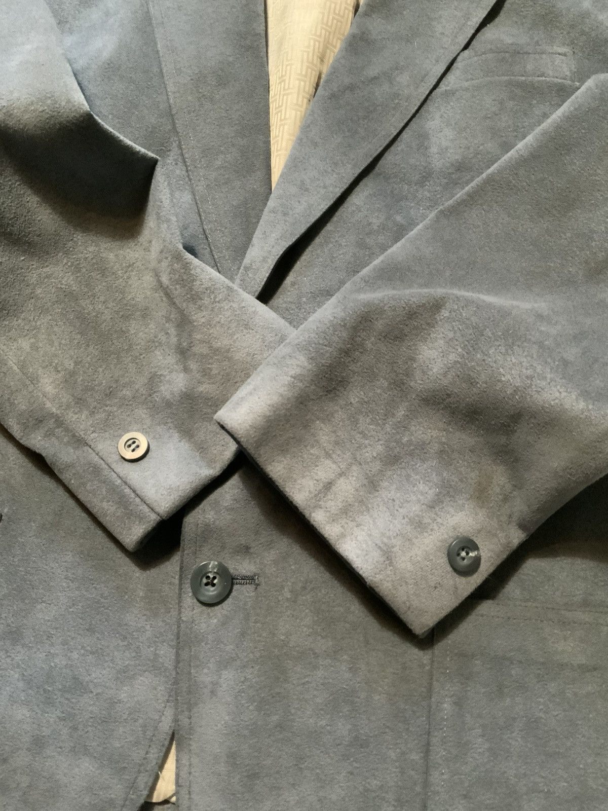Designer × Vintage Vintage Halston Academy Awards Blue Halo Suede Blazer Jacket Size US S / EU 44-46 / 1 - 7 Thumbnail