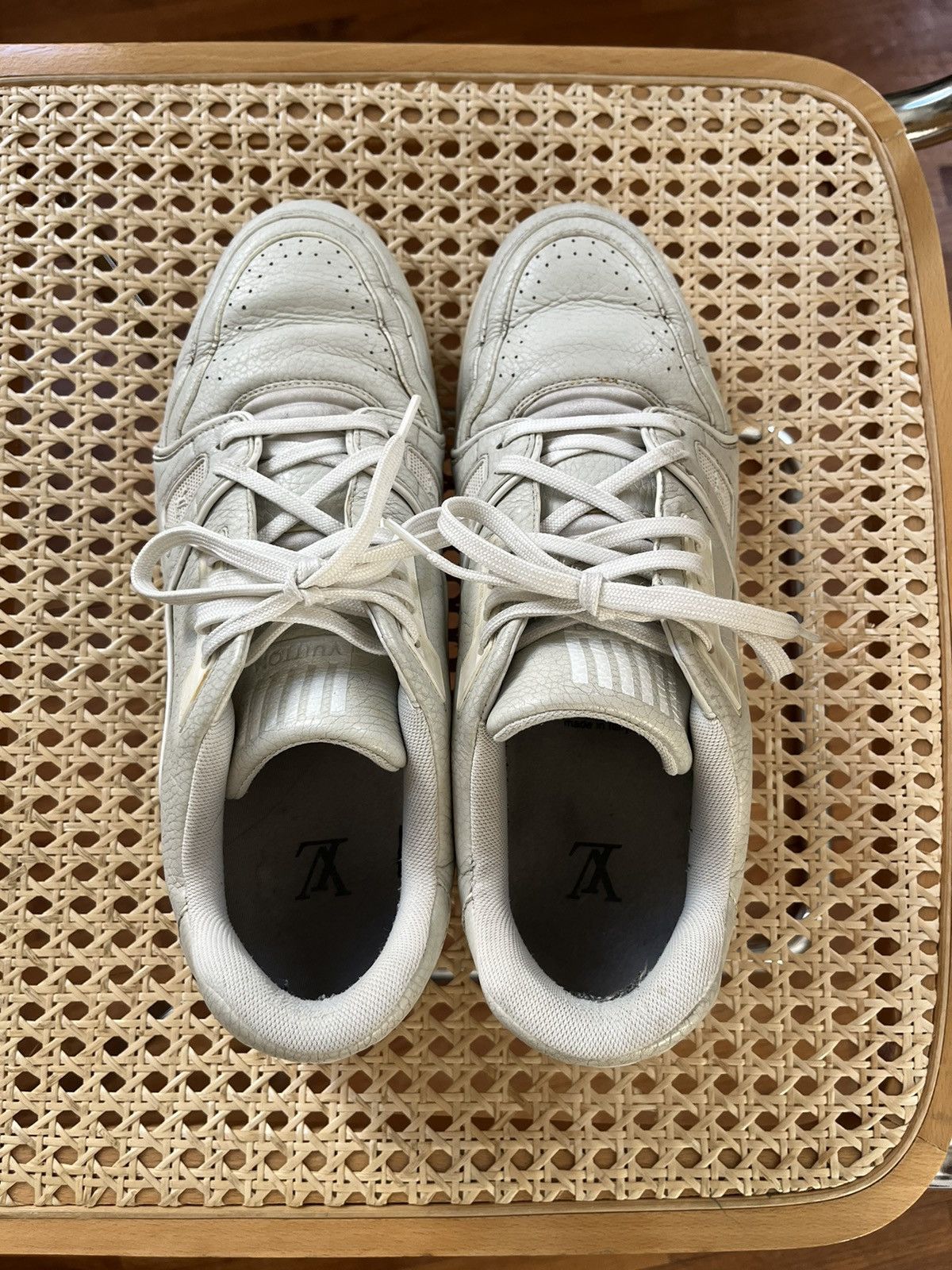 Louis Vuitton × Virgil Abloh Louis Vuitton Trainer Cloud white Orange Size US 9 / EU 42 - 5 Thumbnail