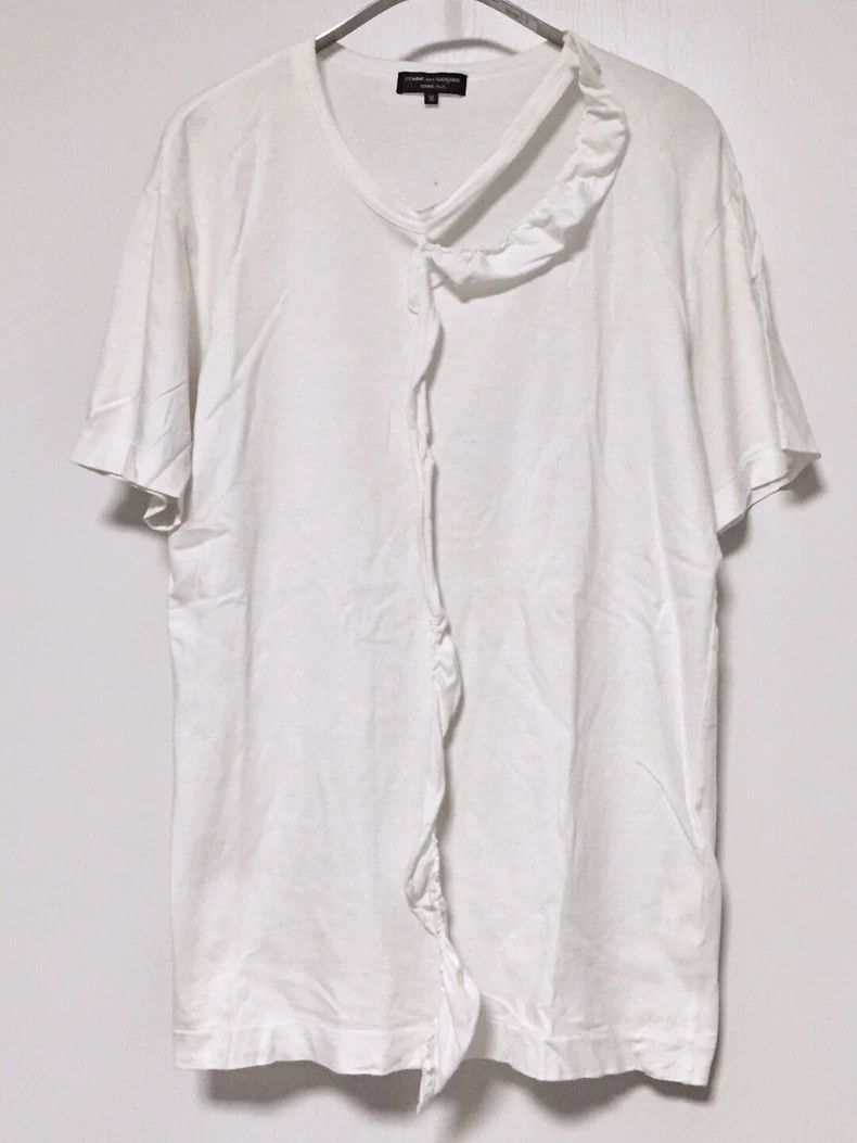 Comme Des Garcons Mainline lace cotton open neckline T-shi