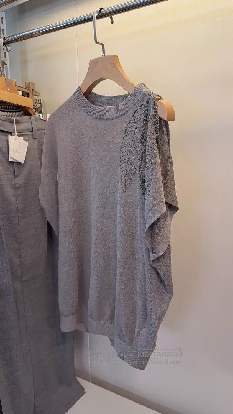 Brunello Cucinelli Brunello Cucinelli Beaded Linen Knit Top Size XS / US 0-2 / IT 36-38 - 5 Thumbnail