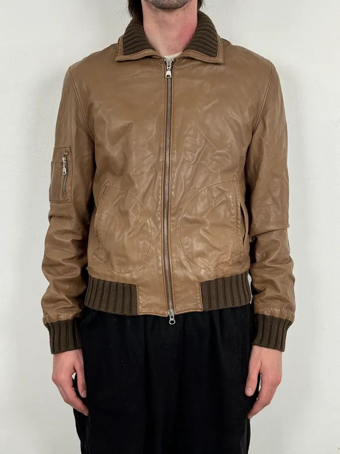 Daniele Alessandrini 2000s Daniele Alessandrini Agent Beige Leather Jacket Size US M / EU 48-50 / 2 - 2 Thumbnail