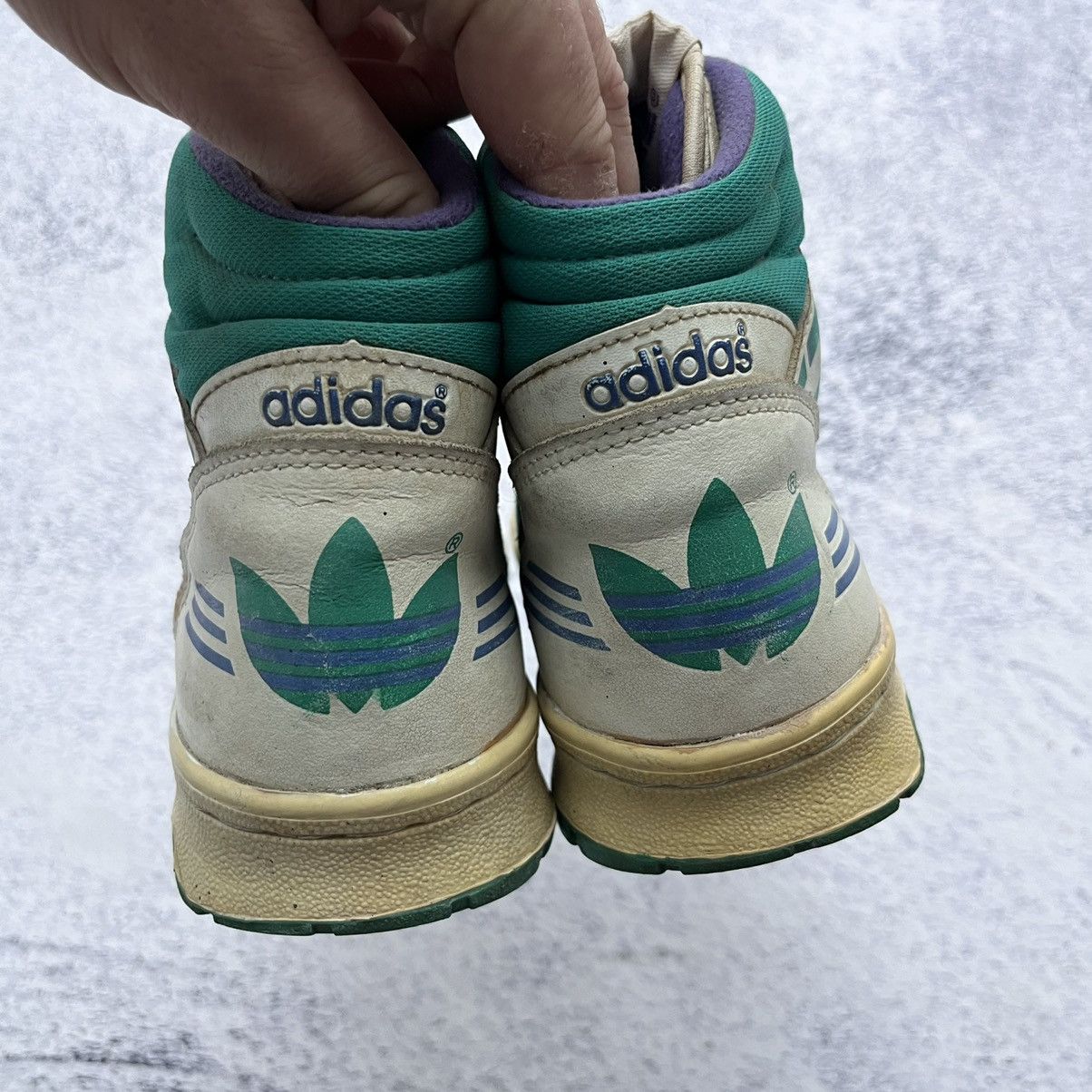 Adidas × Vintage Adidas vintage hi-top leather sneakers 1990 made in Korea Size US 7 / EU 40 - 5 Thumbnail