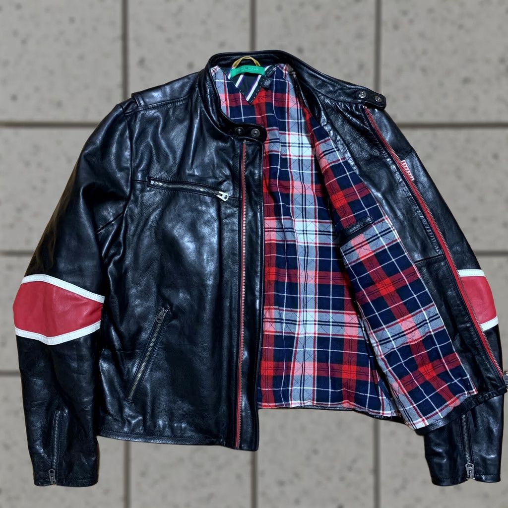 Tommy Hilfiger VINTAGE Tommy Hilfiger Leather Biker Jacket Limited Edition Men's XL Size US XL / EU 56 / 4 - 1 Thumbnail