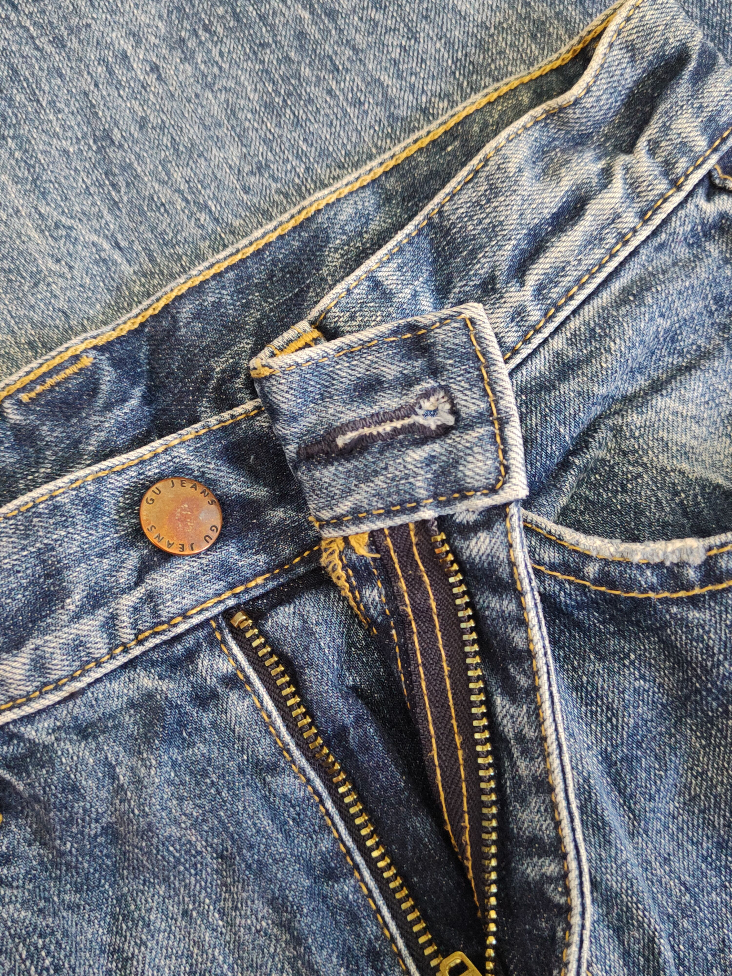 GU GU Blue Faded Distressed Ripped Jeans #S1771 Size US 27 - 12 Thumbnail