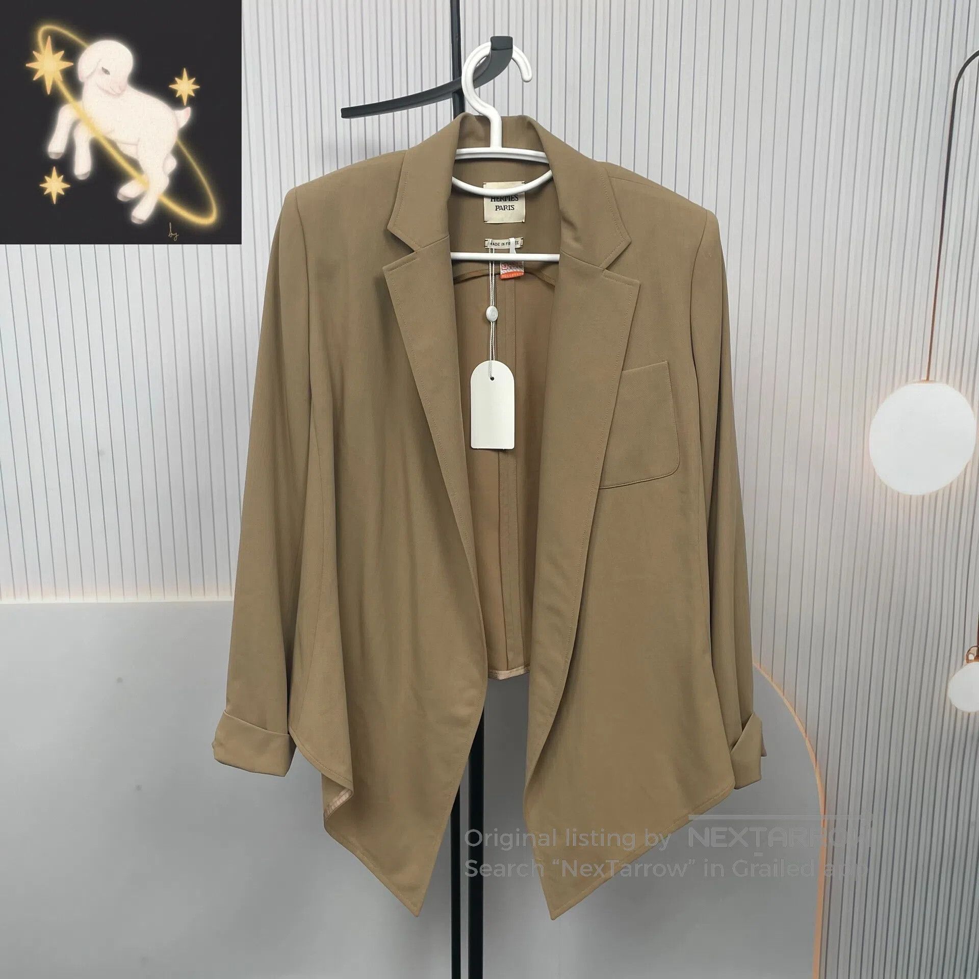 Hermes Hermes Khaki long-sleeve blazer| Size S / US 4 / IT 40 - 1 Thumbnail