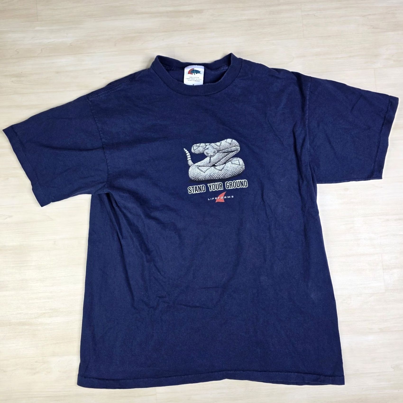 Vintage VINTAGE Lifeforms Stand Your Ground Snake Shirt Single Stitch Size Small Blue Mens Size US S / EU 44-46 / 1 - 2 Thumbnail