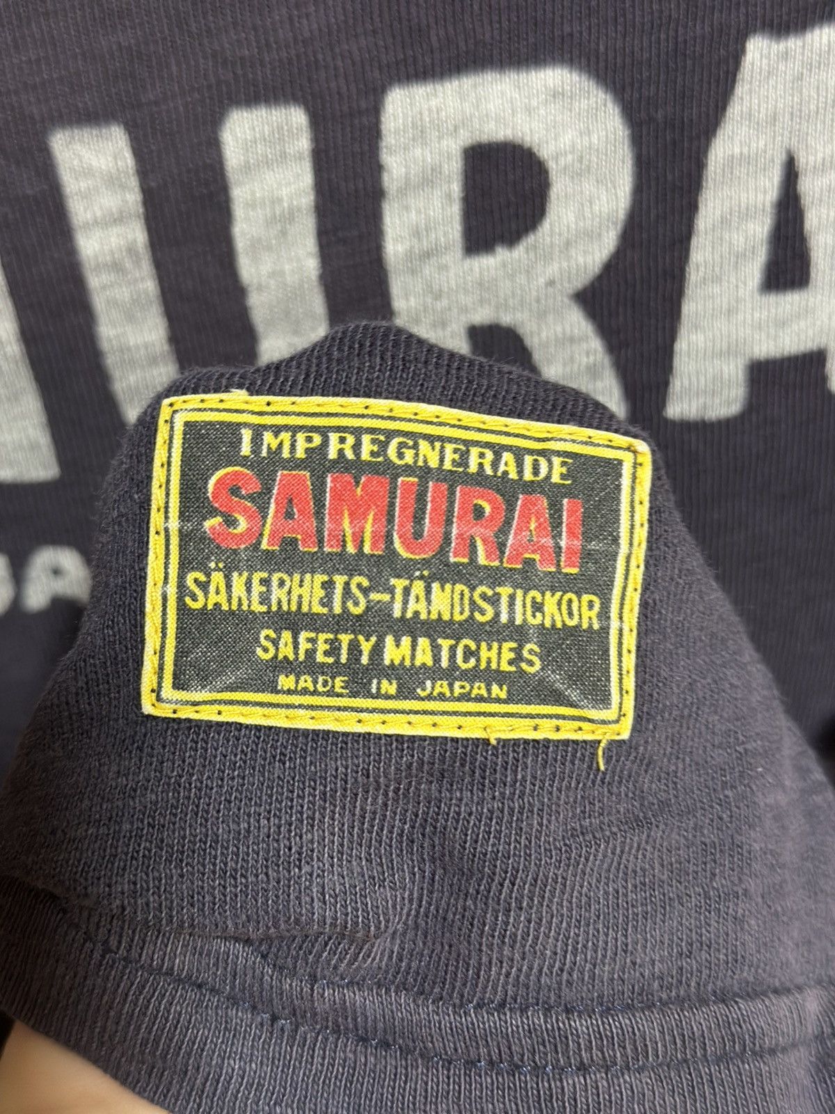 Japanese Brand Thrashed Vintage Impregnerade Samurai Sun Faded Tee Size US L / EU 52-54 / 3 - 5 Thumbnail